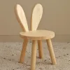 靴交換スツール ホームポータブルスツール 玄関 小さい かわいい 木製 子供イス 組み立て簡単 小型 ウサギの耳 北欧 多機能 おしゃれ 低い 原木色(ウサギ 椅子 子供用スツール 原木色) (1)